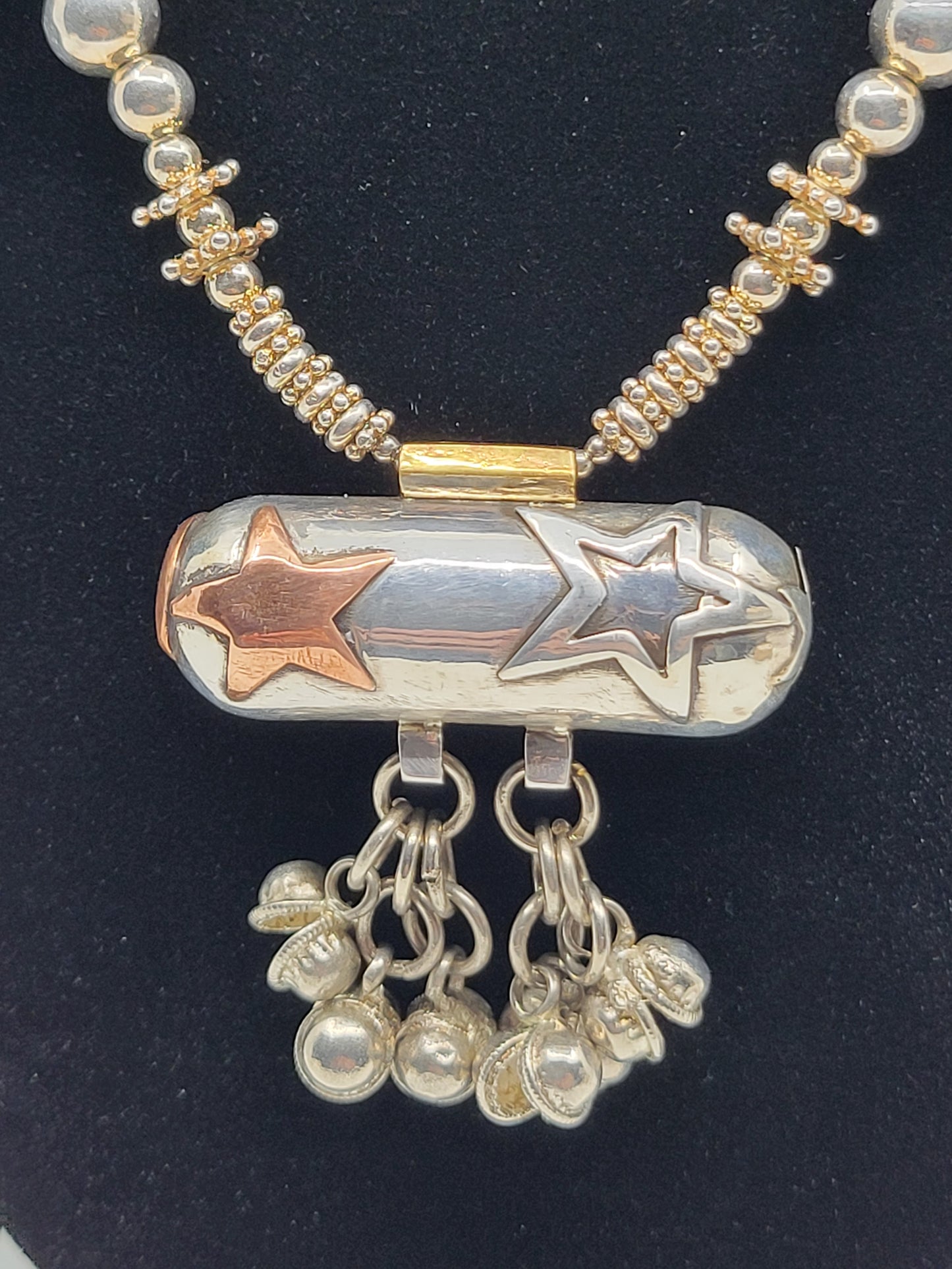 Sterling Silver Statement Piece Necklace with Baltic Amber, Turquoise