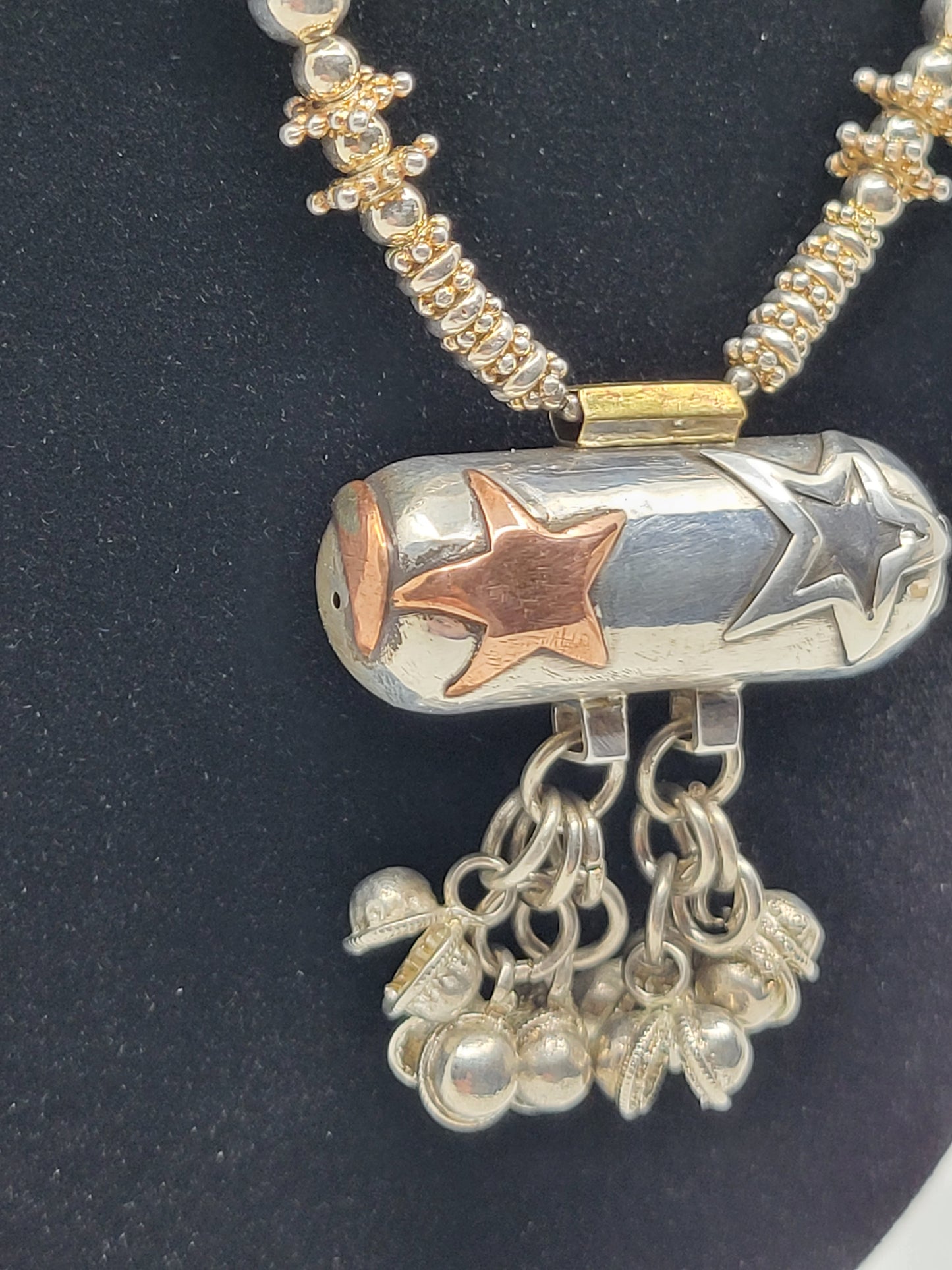 Sterling Silver Statement Piece Necklace with Baltic Amber, Turquoise