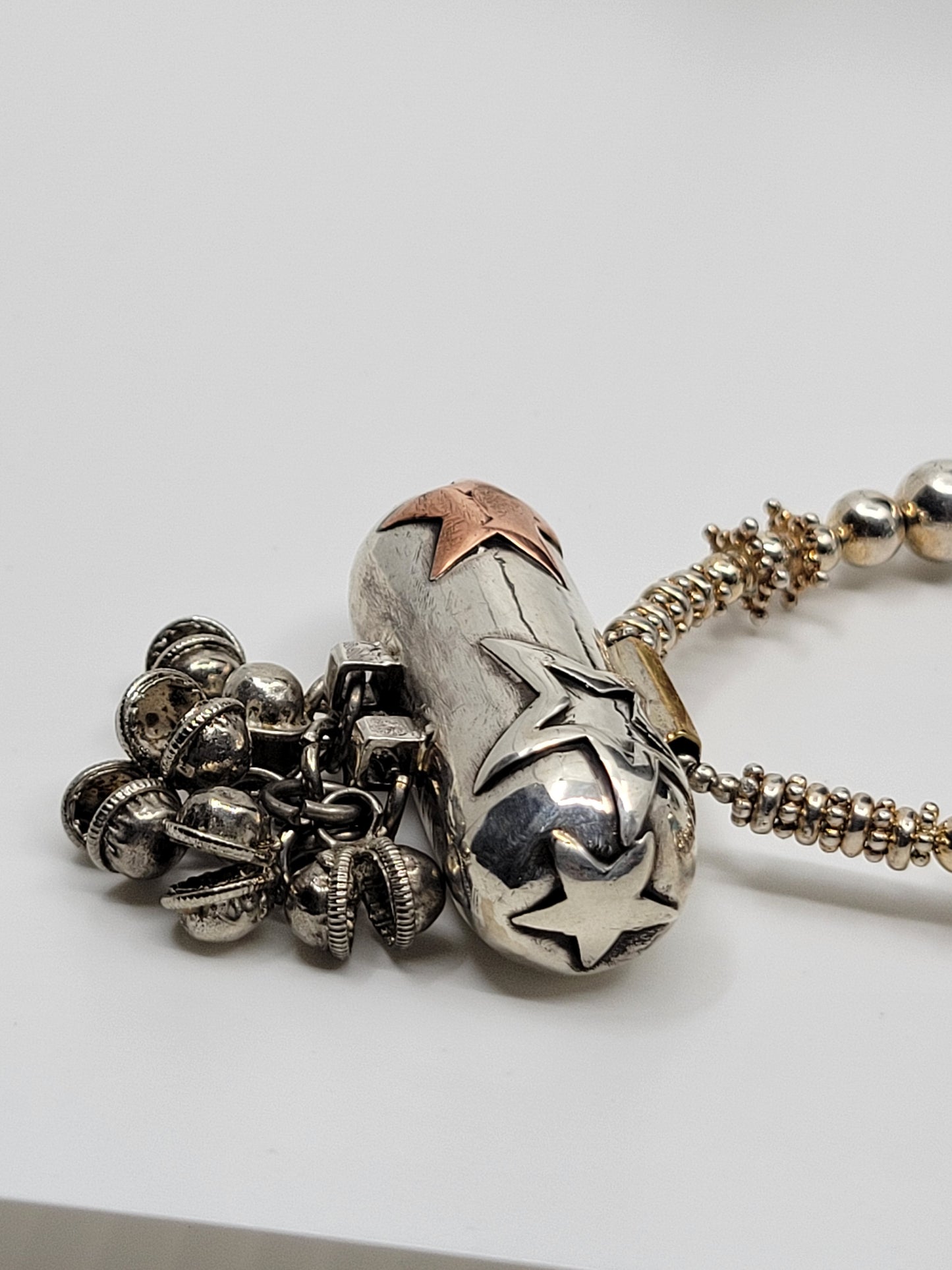 Sterling Silver Statement Piece Necklace with Baltic Amber, Turquoise