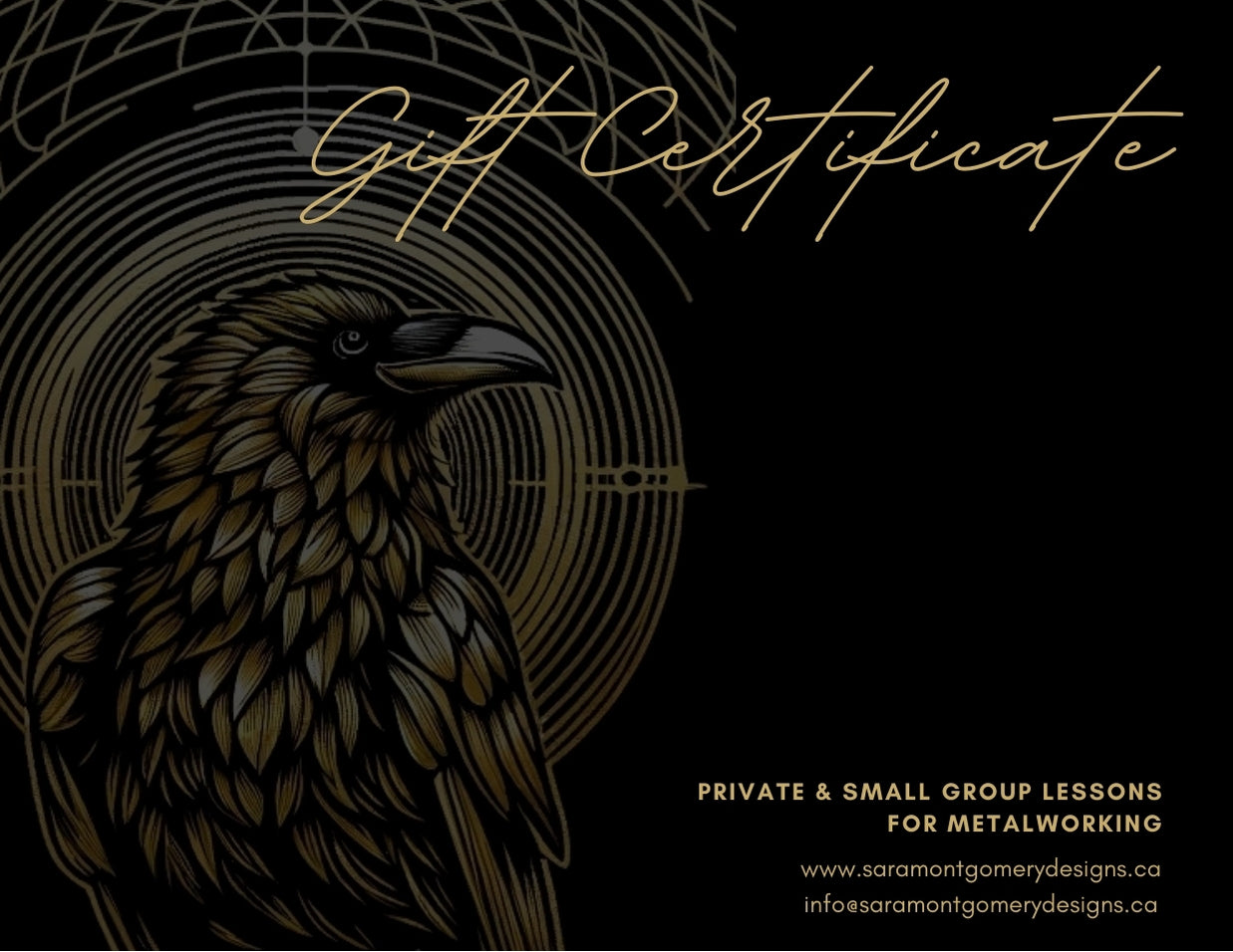 Sara Montgomery Studios Gift Card for Silversmithing Sand Casting in Vancouver BC