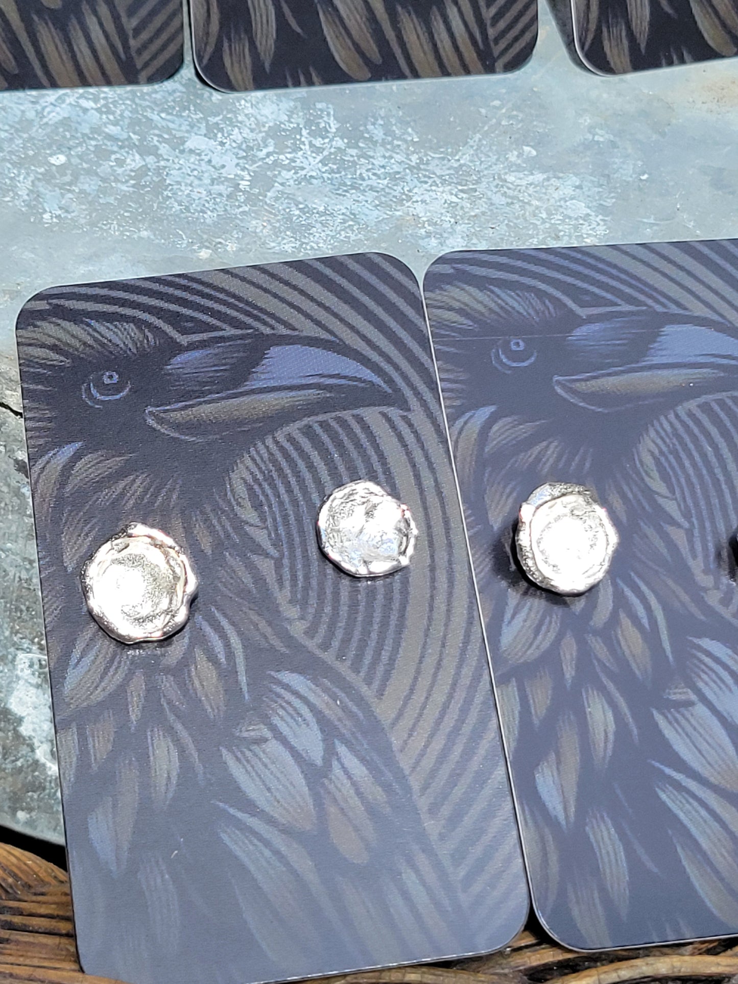 Sterling Silver Molten Puddle Studs