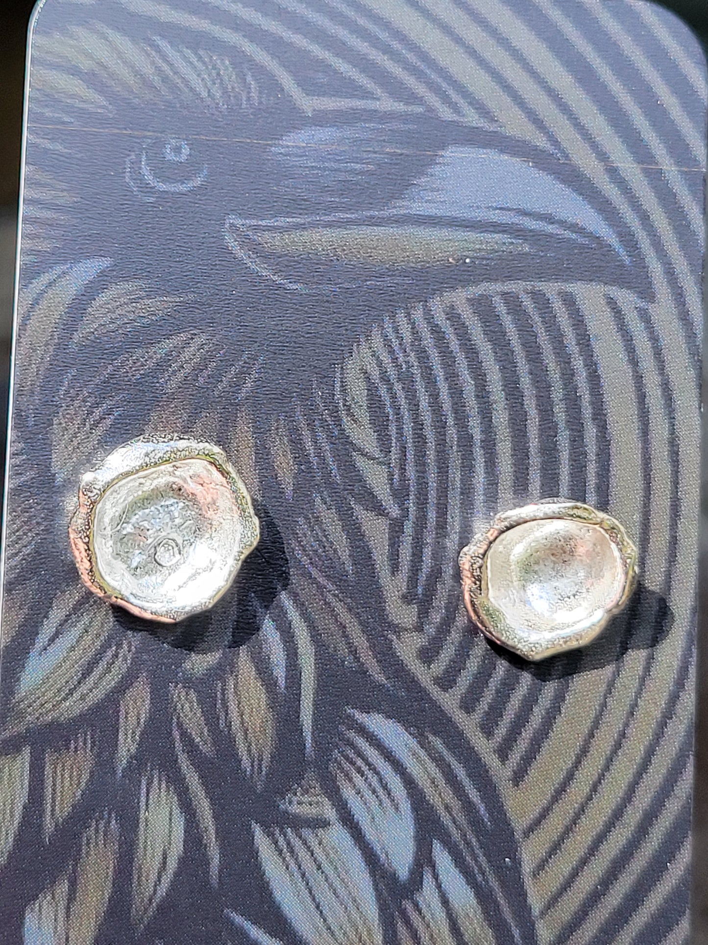 Sterling Silver Molten Puddle Studs