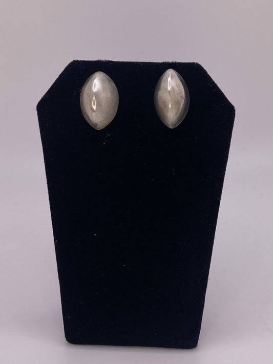 Sterling Silver Half Hollow Handmade Lenticular Bead Earrings