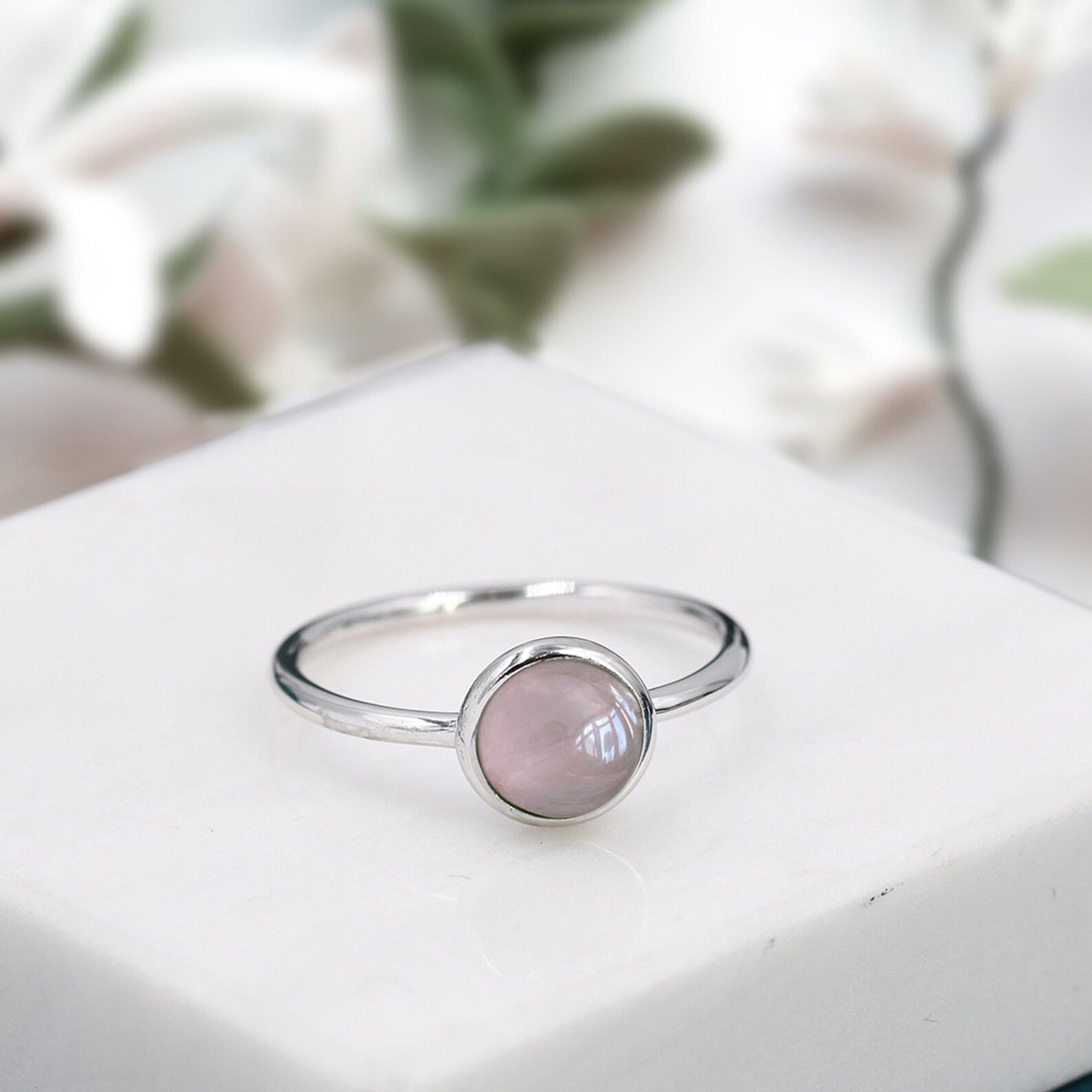 2 Friends Sterling Silver ring with a round gemstone of your choice! All materials in included!