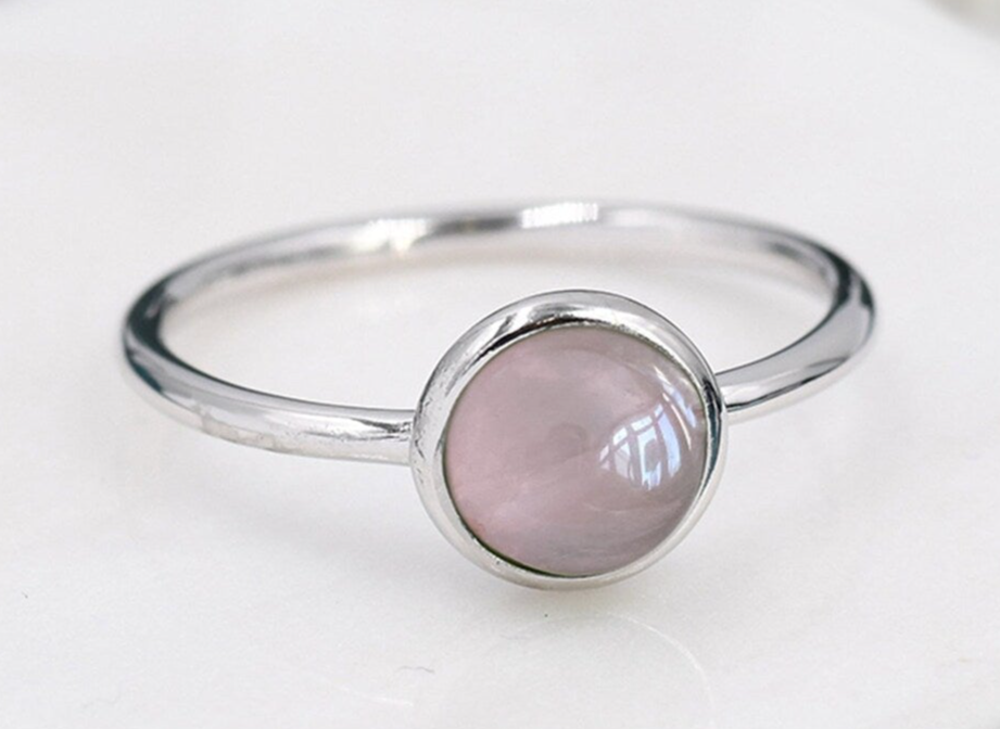 2 Friends Sterling Silver ring with a round gemstone of your choice! All materials in included!